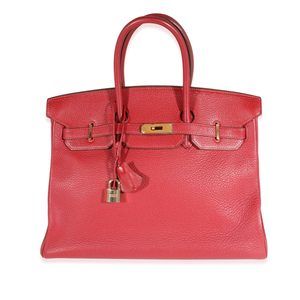 Hermes Rouge Grenat Clemence Birkin 35 GHW